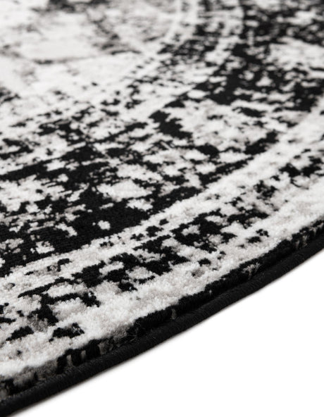 Black 3' 1 x 6' 1 Sofia Hearth Half-Round Semicircle Area Rug Durable Easy Clean Stain Resistant Unique Carpet for Affordable Interior Home Design for Sale at Rug Engine