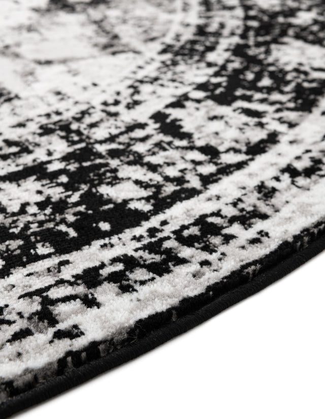Black 2' 2 x 4' Sofia Semicircle Hearth Rug