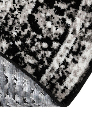 Black 2' 2 x 4' Sofia Semicircle Hearth Rug