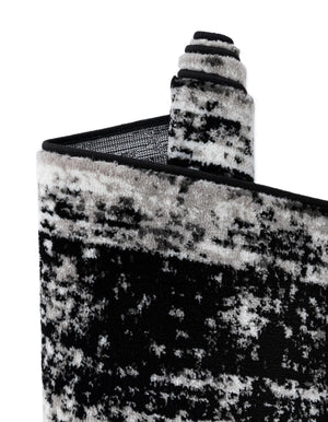 Black 3' 1 x 6' 1 Sofia Semicircle Hearth Rug