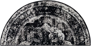 Black 3' 1 x 6' 1 Sofia Semicircle Hearth Rug