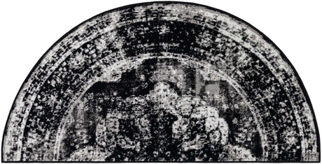 Black 3' 1 x 6' 1 Sofia Semicircle Hearth Rug