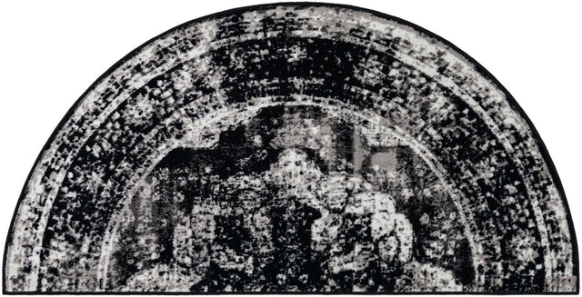 Black 3' 1 x 6' 1 Sofia Semicircle Hearth Rug