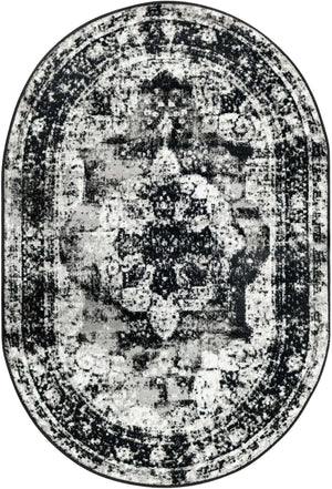 Black 4' 1 x 6' 1 Sofia Oval Rug