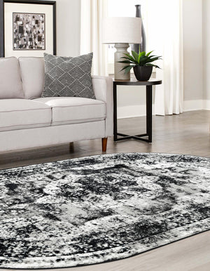 Black 2' x 3' 1 Sofia Oval Rug