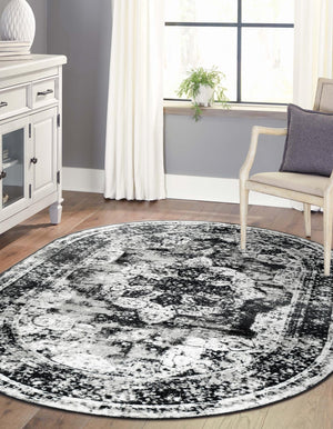 Black 2' x 3' 1 Sofia Oval Rug
