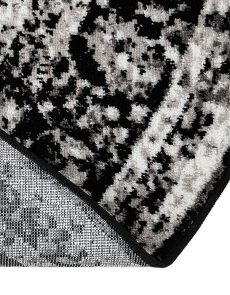 Black 7' 10 x 10' Sofia Oval Area Rug Durable Easy Clean Stain Resistant Unique Carpet for Affordable Interior Home Design for Sale at Rug Engine