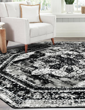 Black 4' 1 x 4' 1 Sofia Octagon Rug