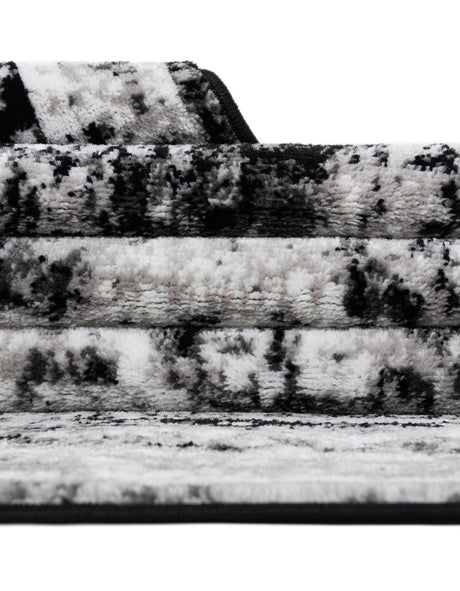 Black 6' 1 x 6' 1 Sofia Octagon Area Rug Durable Easy Clean Stain Resistant Unique Carpet for Affordable Interior Home Design for Sale at Rug Engine