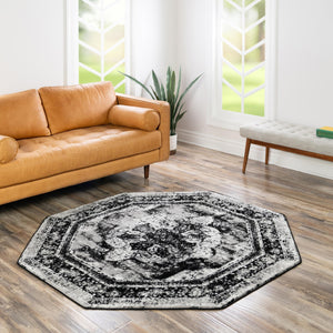 Black 6' 1 x 6' 1 Sofia Octagon Rug