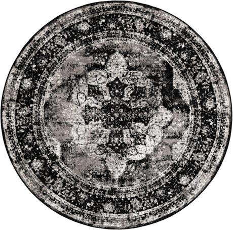 Black 6' 1 x 6' 1 Sofia Round Rug