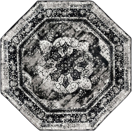 Black 8' x 8' Sofia Octagon Rug