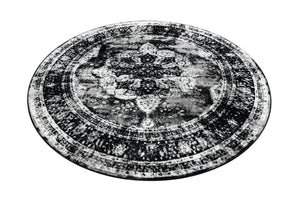 Black 8' x 8' Sofia Round Rug