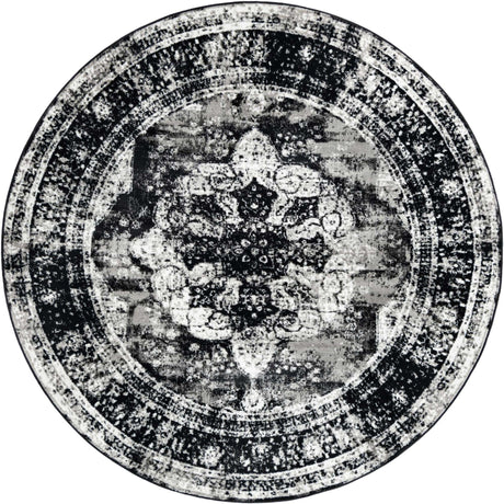 Black 8' x 8' Sofia Round Rug
