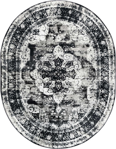 Black 8' x 10' Sofia Oval Rug