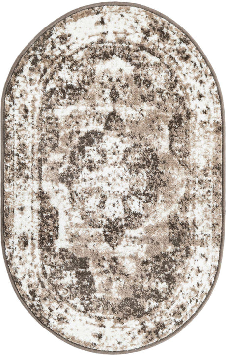 Light Brown 2' x 3' 1 Sofia Oval Rug