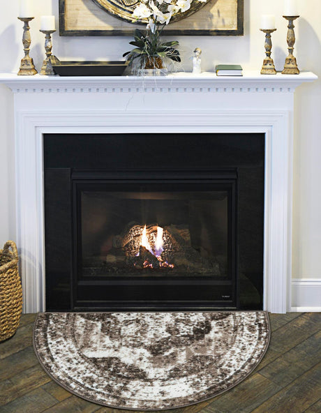 Light Brown 3' 1 x 6' 1 Sofia Semicircle Hearth Rug