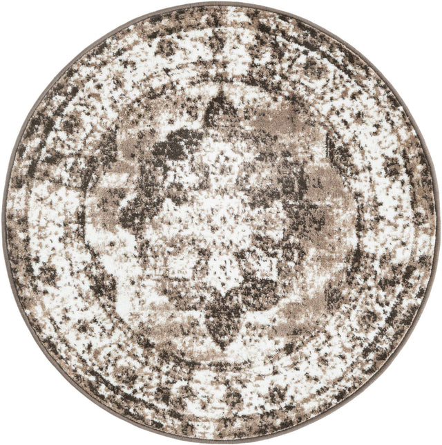 Light Brown 3' 1 x 3' 1 Sofia Round Area Rug Durable Easy Clean Stain Resistant Unique Carpet for Affordable Interior Home Design for Sale at Rug Engine