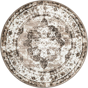 Light Brown 4' 1 x 4' 1 Sofia Round Area Rug Durable Easy Clean Stain Resistant Unique Carpet for Affordable Interior Home Design for Sale at Rug Engine