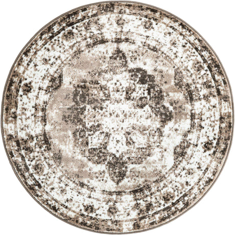 Light Brown 4' 1 x 4' 1 Sofia Round Rug