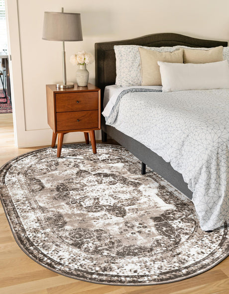 Light Brown 7' 10 x 10' Sofia Oval Area Rug Durable Easy Clean Stain Resistant Unique Carpet for Affordable Interior Home Design for Sale at Rug Engine