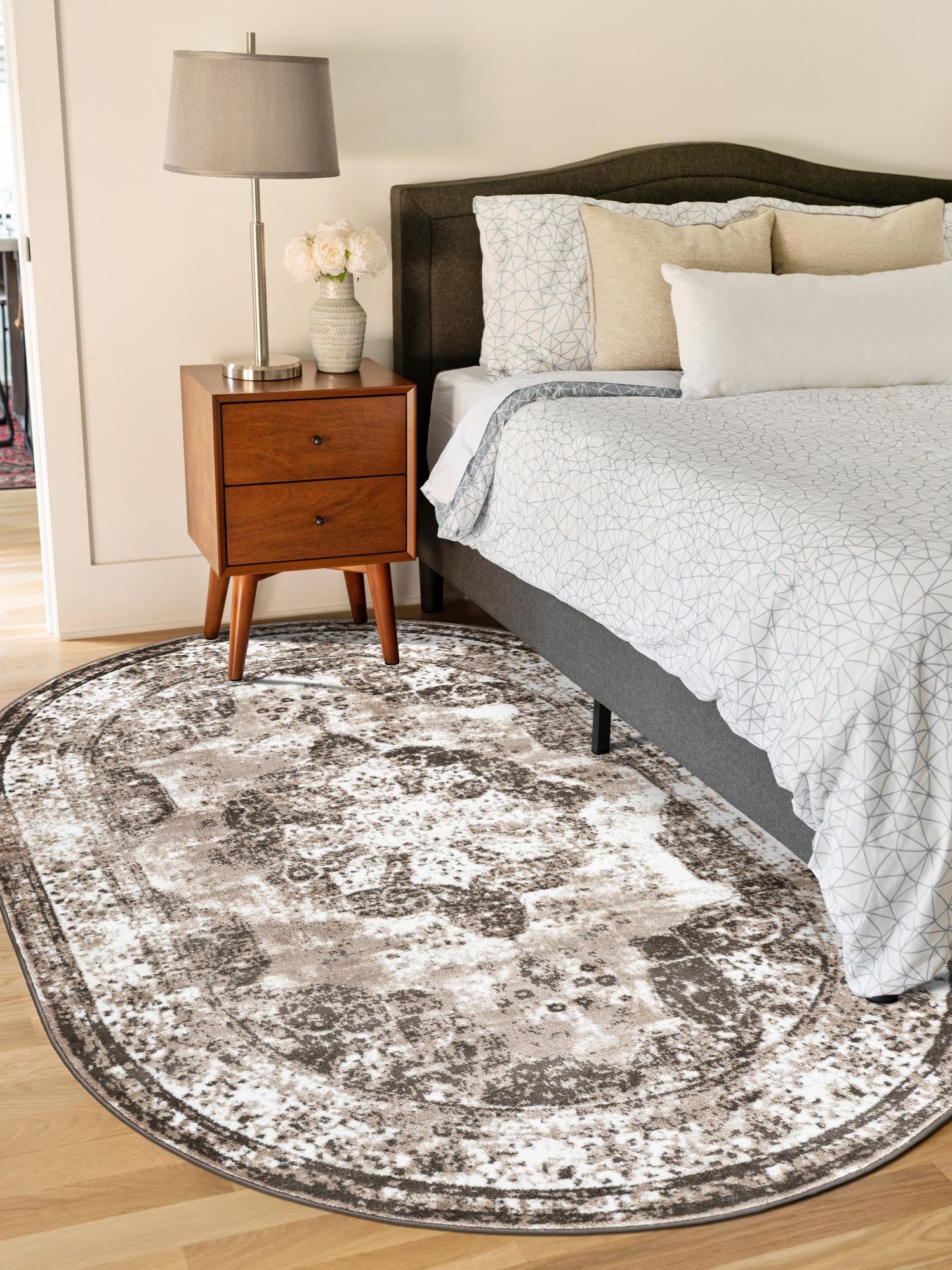Light Brown 2' x 3' 1 Sofia Oval Area Rug Durable Easy Clean Stain Resistant Unique Carpet for Affordable Interior Home Design for Sale at Rug Engine