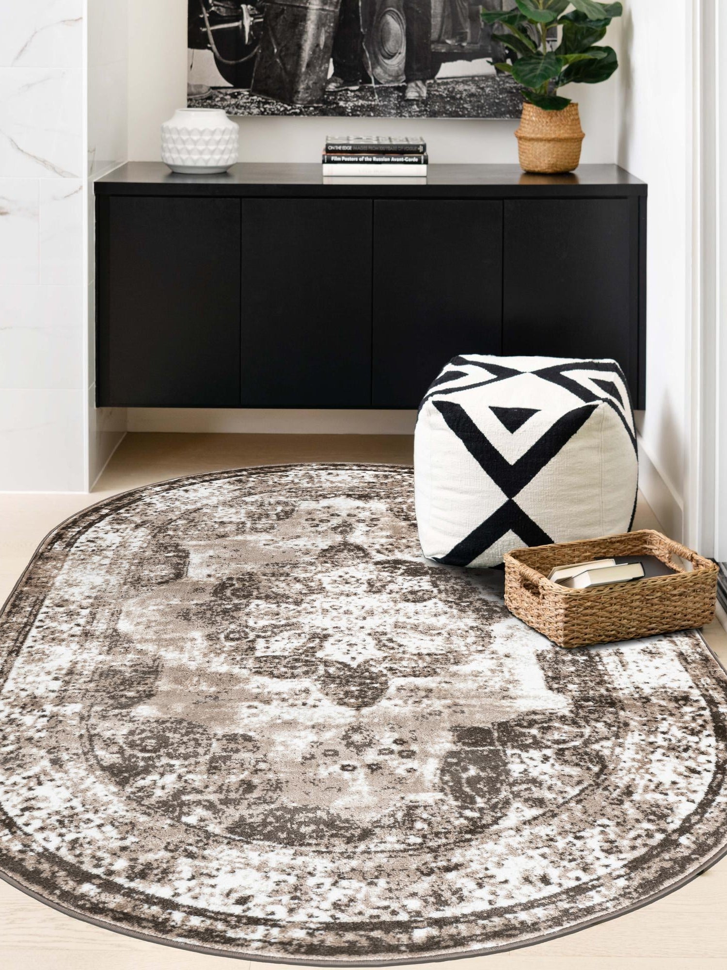 Light Brown 7' 10 x 10' Sofia Oval Area Rug Durable Easy Clean Stain Resistant Unique Carpet for Affordable Interior Home Design for Sale at Rug Engine