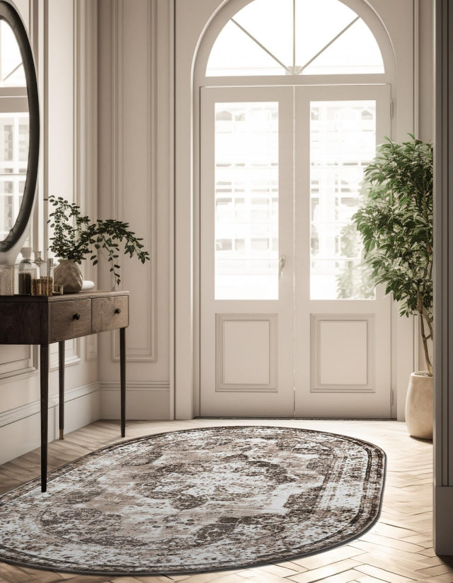 Light Brown 7' 10 x 10' Sofia Oval Area Rug Durable Easy Clean Stain Resistant Unique Carpet for Affordable Interior Home Design for Sale at Rug Engine