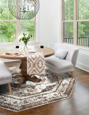 Light Brown 6' 1 x 6' 1 Sofia Octagon Area Rug Durable Easy Clean Stain Resistant Unique Carpet for Affordable Interior Home Design for Sale at Rug Engine
