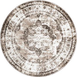 Light Brown 8' x 8' Sofia Round Rug