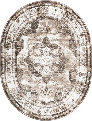 Light Brown 7' 10 x 10' Sofia Oval Area Rug Durable Easy Clean Stain Resistant Unique Carpet for Affordable Interior Home Design for Sale at Rug Engine