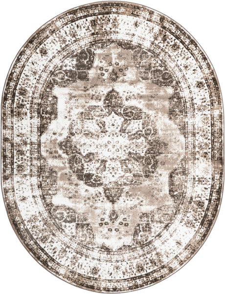 Light Brown 8' x 10' Sofia Oval Rug