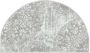 Light Gray 2' 2 x 4' Sofia Semicircle Hearth Rug