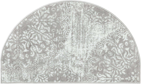 Light Gray 2' 2 x 4' Sofia Semicircle Hearth Rug