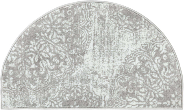 Light Gray 2' 2 x 4' Sofia Semicircle Hearth Rug