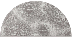 Light Gray 3' 1 x 6' 1 Sofia Semicircle Hearth Rug
