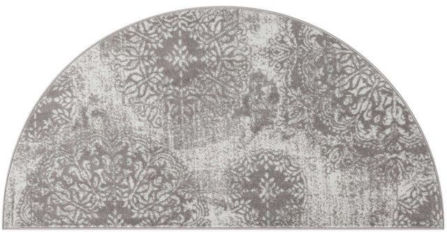 Light Gray 3' 1 x 6' 1 Sofia Semicircle Hearth Rug