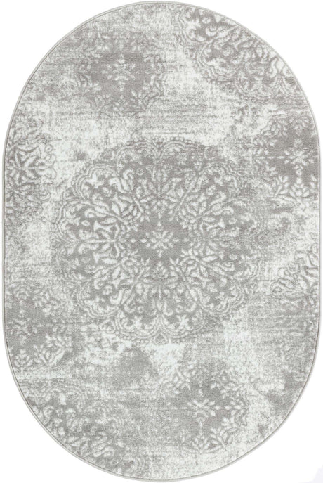 Light Gray 4' 1 x 6' 1 Sofia Oval Rug