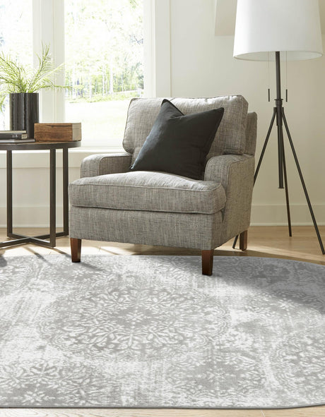 Light Gray 7' 10 x 10' Sofia Oval Area Rug Durable Easy Clean Stain Resistant Unique Carpet for Affordable Interior Home Design for Sale at Rug Engine