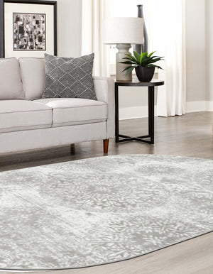 Light Gray 8' x 10' Sofia Oval Rug