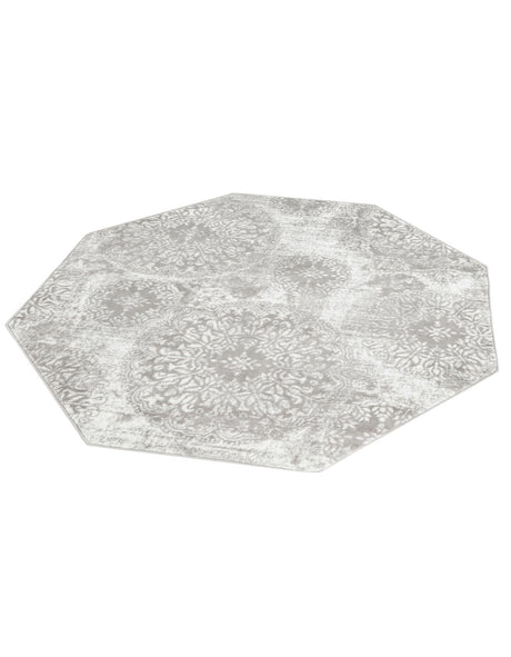 Light Gray 6' 1 x 6' 1 Sofia Octagon Area Rug Durable Easy Clean Stain Resistant Unique Carpet for Affordable Interior Home Design for Sale at Rug Engine