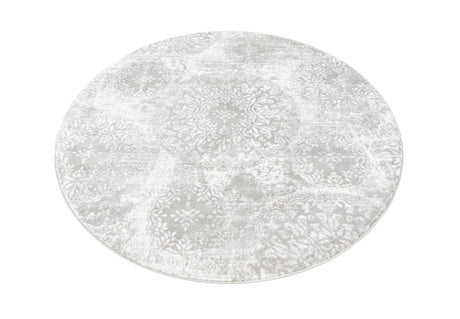 Light Gray 6' 1 x 6' 1 Sofia Round Area Rug Durable Easy Clean Stain Resistant Unique Carpet for Affordable Interior Home Design for Sale at Rug Engine