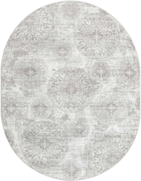 Light Gray 8' x 10' Sofia Oval Rug