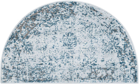 Light Blue 2' 2 x 4' Sofia Semicircle Hearth Rug