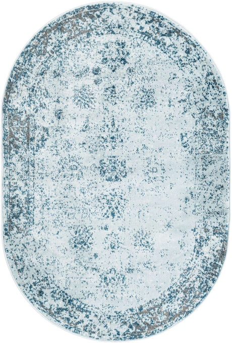 Light Blue 4' 1 x 6' 1 Sofia Oval Rug