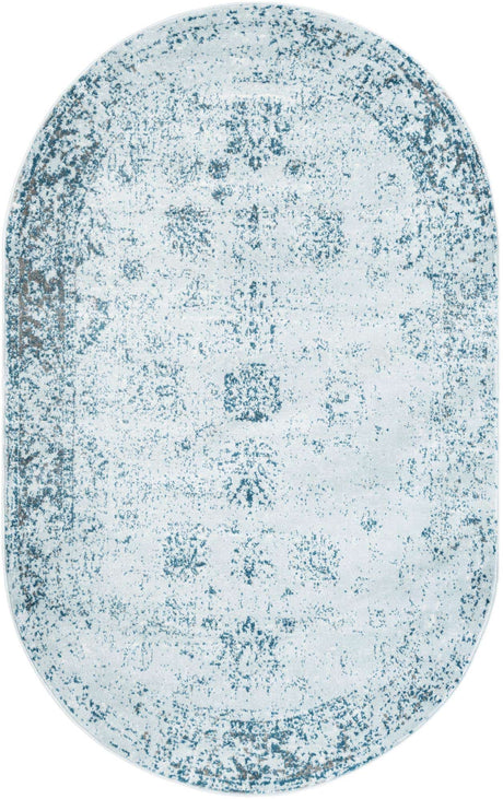 Light Blue 5' 3 x 8' Sofia Oval Rug