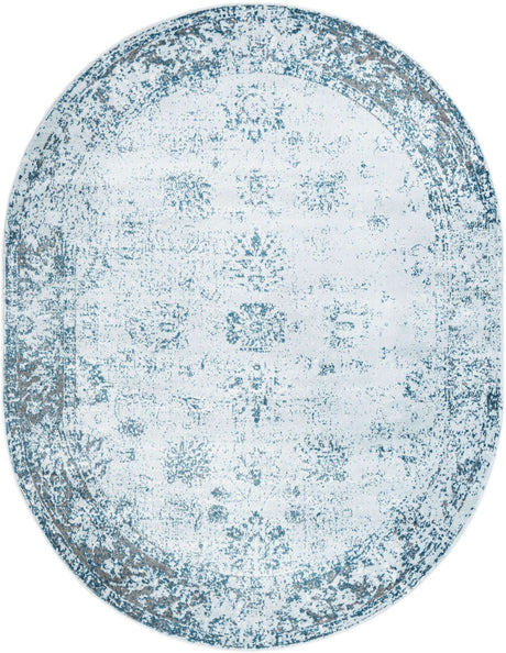 Light Blue 8' x 10' Sofia Oval Rug