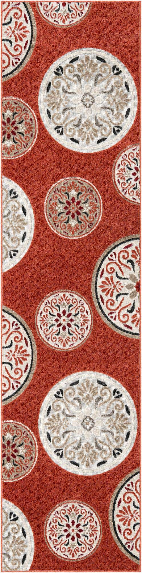 Terracotta 3' x 10' Outdoor Modern Runner Rug