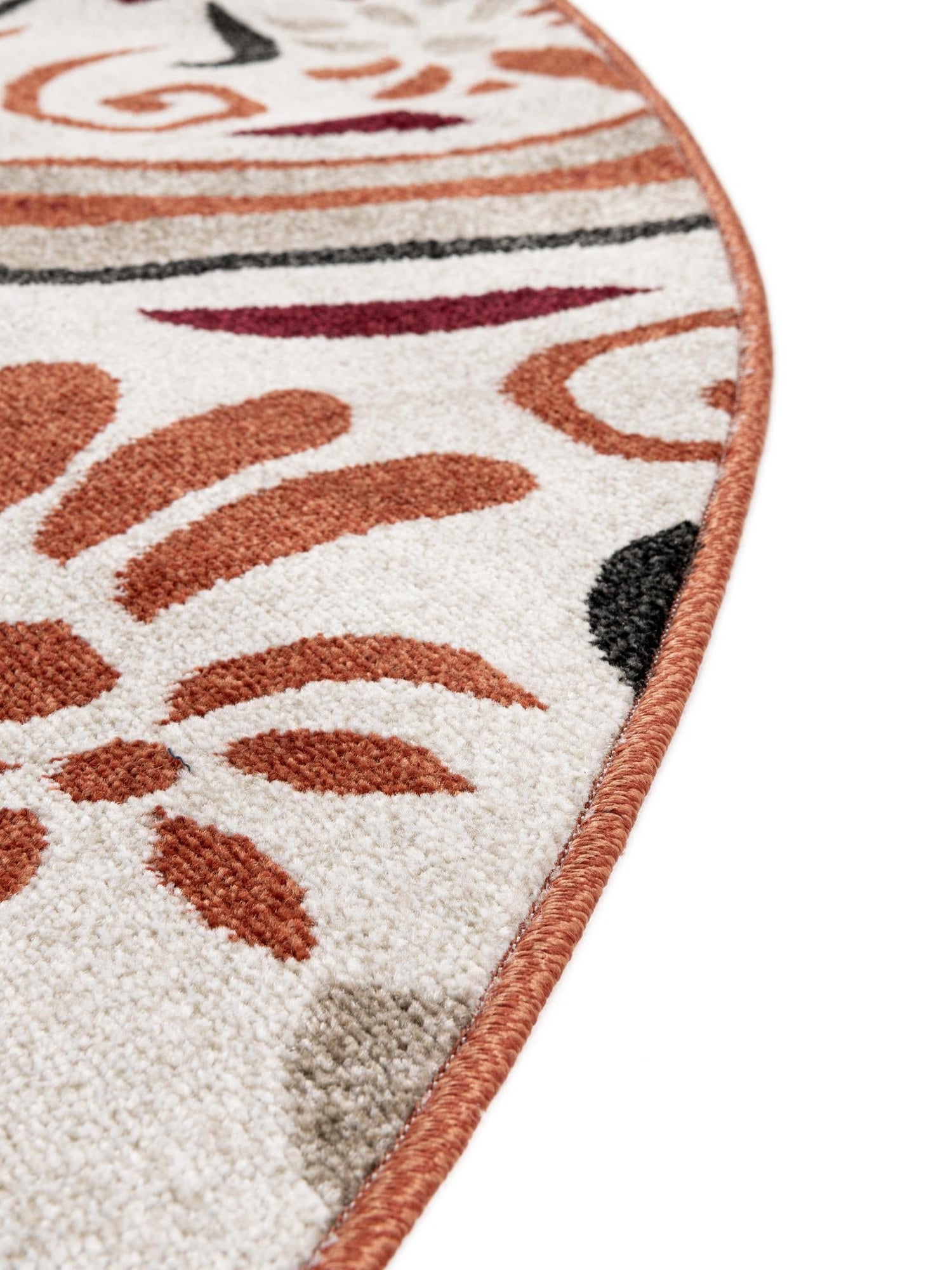 Terracotta 7' 10 x 7' 10 Outdoor Modern Round Area Rug Weather Resistant for Patio, Deck, Terrace, Balcony, Porch 100% Polypropylene Modern Outside Carpet for Sale at Rug Engine