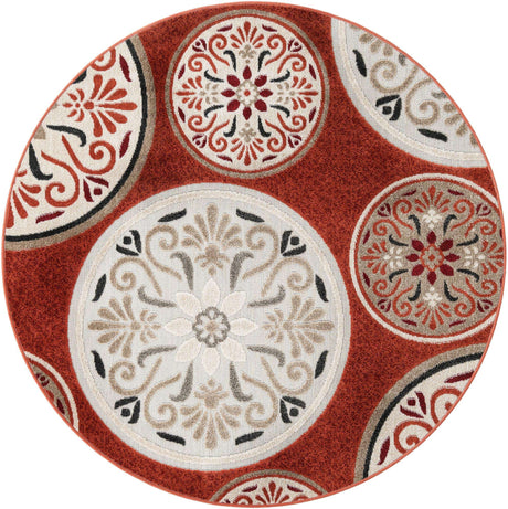 Terracotta 5' 3 x 5' 3 Outdoor Modern Round Rug
